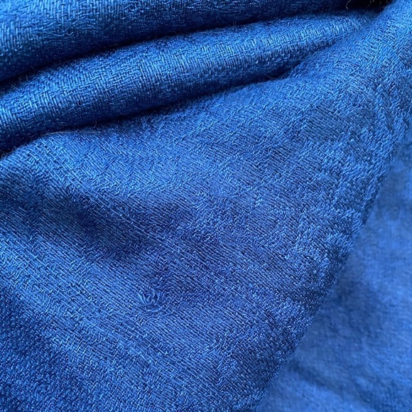 Blue Scarf Paisley Blue Scarf Wrap Shawl  Fringe Ladies Neck Stole 70”x 27” - Picture 4 of 12